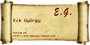 Eck György névjegykártya
