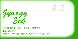 gyorgy eck business card