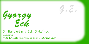 gyorgy eck business card